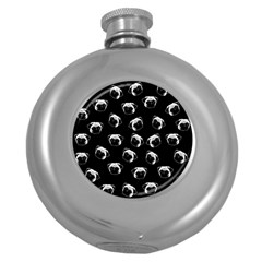 Pug Dog Pattern Round Hip Flask (5 Oz) by Valentinaart