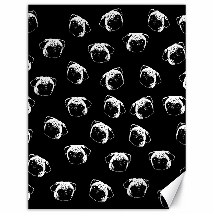 Pug dog pattern Canvas 12  x 16  