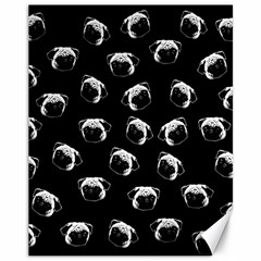 Pug Dog Pattern Canvas 11  X 14   by Valentinaart