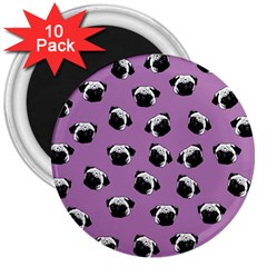 Pug dog pattern 3  Magnets (10 pack) 