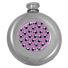 Pug dog pattern Round Hip Flask (5 oz)