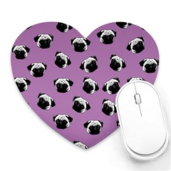 Pug dog pattern Heart Mousepads