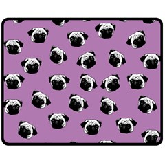 Pug dog pattern Fleece Blanket (Medium) 