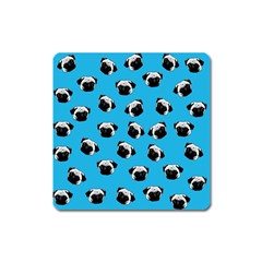 Pug Dog Pattern Square Magnet by Valentinaart