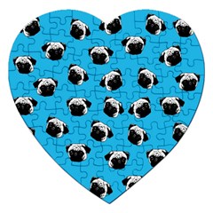 Pug Dog Pattern Jigsaw Puzzle (heart) by Valentinaart