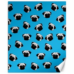 Pug Dog Pattern Canvas 11  X 14   by Valentinaart