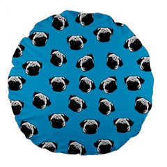 Pug Dog Pattern Large 18  Premium Round Cushions by Valentinaart