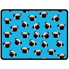 Pug Dog Pattern Double Sided Fleece Blanket (large)  by Valentinaart