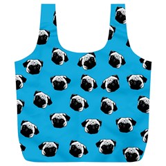 Pug Dog Pattern Full Print Recycle Bags (l)  by Valentinaart