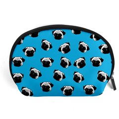 Pug Dog Pattern Accessory Pouches (large)  by Valentinaart