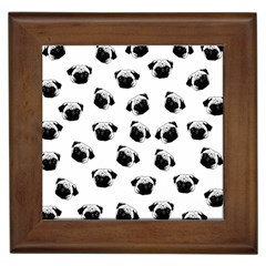 Pug Dog Pattern Framed Tiles by Valentinaart