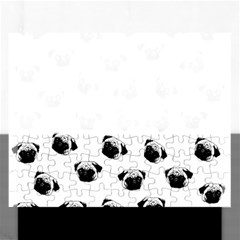 Pug Dog Pattern Rectangular Jigsaw Puzzl by Valentinaart