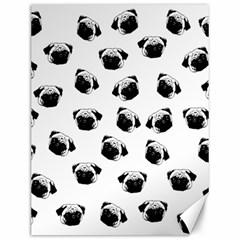 Pug Dog Pattern Canvas 12  X 16   by Valentinaart