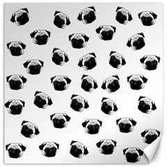 Pug Dog Pattern Canvas 16  X 16   by Valentinaart