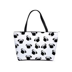 Pug Dog Pattern Shoulder Handbags by Valentinaart