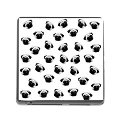 Pug Dog Pattern Memory Card Reader (square) by Valentinaart