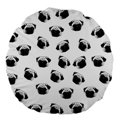 Pug Dog Pattern Large 18  Premium Round Cushions by Valentinaart