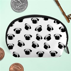 Pug Dog Pattern Accessory Pouches (large)  by Valentinaart