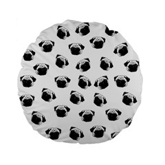 Pug Dog Pattern Standard 15  Premium Flano Round Cushions by Valentinaart