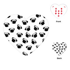 Pug Dog Pattern Playing Cards (heart)  by Valentinaart