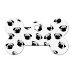 Pug dog pattern Dog Tag Bone (One Side) Front