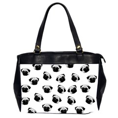 Pug Dog Pattern Office Handbags (2 Sides)  by Valentinaart