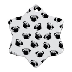 Pug Dog Pattern Ornament (snowflake) by Valentinaart