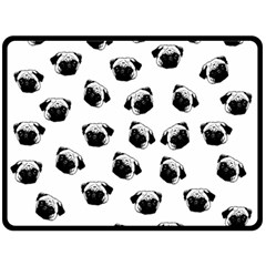 Pug Dog Pattern Double Sided Fleece Blanket (large)  by Valentinaart