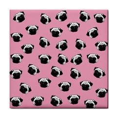 Pug Dog Pattern Tile Coasters by Valentinaart