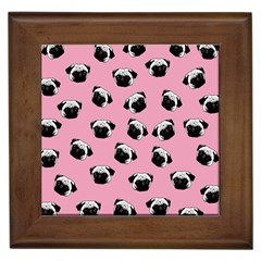 Pug Dog Pattern Framed Tiles by Valentinaart