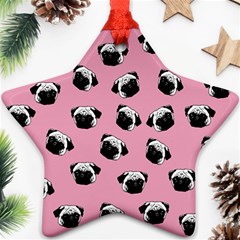 Pug Dog Pattern Ornament (star) by Valentinaart