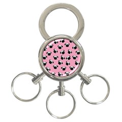 Pug Dog Pattern 3-ring Key Chains by Valentinaart