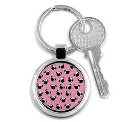 Pug Dog Pattern Key Chains (round)  by Valentinaart