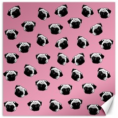 Pug Dog Pattern Canvas 12  X 12   by Valentinaart