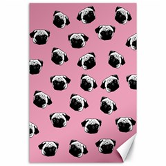 Pug Dog Pattern Canvas 24  X 36  by Valentinaart