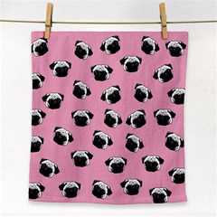 Pug Dog Pattern Face Towel by Valentinaart