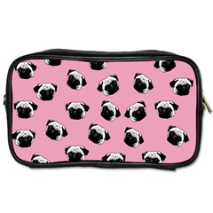 Pug Dog Pattern Toiletries Bags by Valentinaart