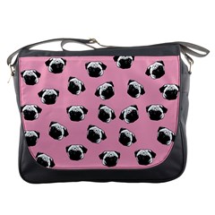 Pug Dog Pattern Messenger Bags by Valentinaart