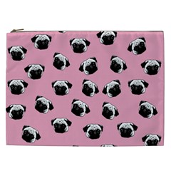 Pug Dog Pattern Cosmetic Bag (xxl)  by Valentinaart