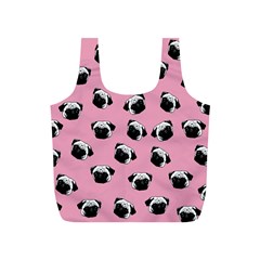 Pug Dog Pattern Full Print Recycle Bags (s)  by Valentinaart