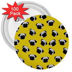 Pug Dog Pattern 3  Buttons (100 Pack)  by Valentinaart