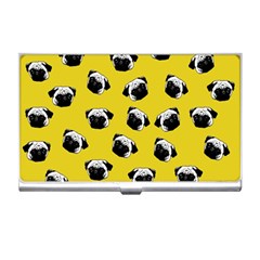 Pug Dog Pattern Business Card Holders by Valentinaart