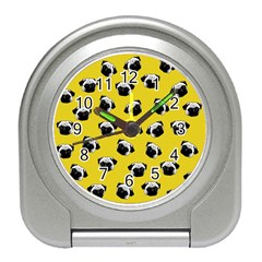 Pug Dog Pattern Travel Alarm Clocks by Valentinaart