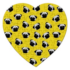 Pug Dog Pattern Jigsaw Puzzle (heart) by Valentinaart