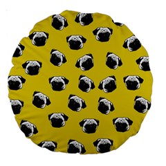 Pug Dog Pattern Large 18  Premium Round Cushions by Valentinaart