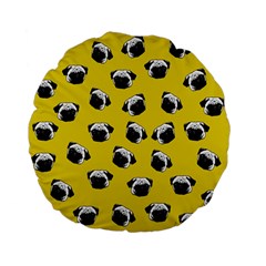 Pug Dog Pattern Standard 15  Premium Flano Round Cushions by Valentinaart