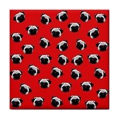 Pug Dog Pattern Tile Coasters by Valentinaart