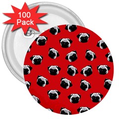 Pug Dog Pattern 3  Buttons (100 Pack)  by Valentinaart