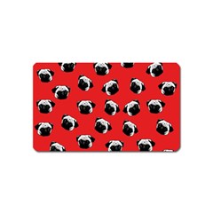 Pug Dog Pattern Magnet (name Card) by Valentinaart