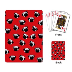 Pug Dog Pattern Playing Card by Valentinaart